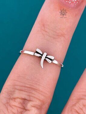 925 Sterling Silver Dainty Dragonfly Ring Sizes 5 - 9